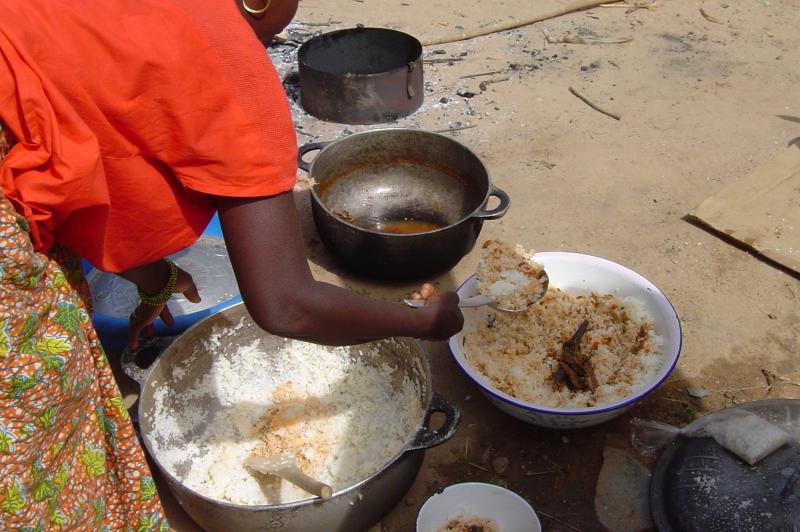 Le riz avec sa sauce