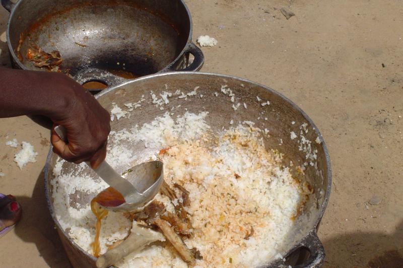 Le riz avec sa sauce