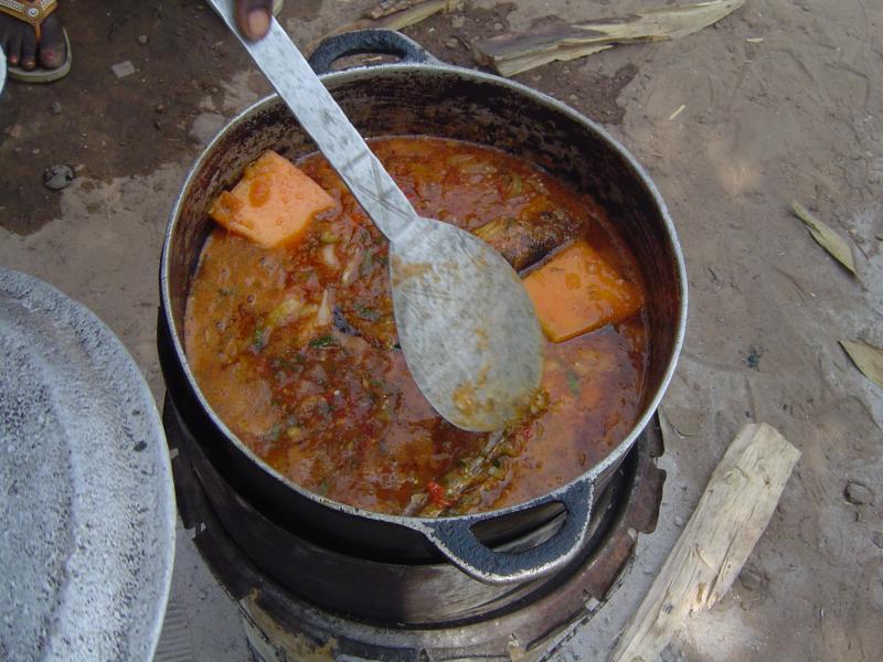 Le riz avec sa sauce